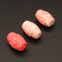 Resin Beads,Carved Rice Beads,Pink,10x15mm,Hole:1.5mm,about 1.3g/pc,1pc/package,XBR00168hibb-L001