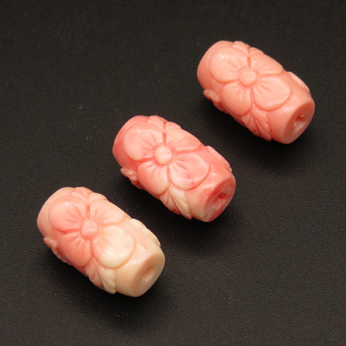 Resin Beads,Carved Drum Beads,Pink,10x16mm,Hole:1.5mm,about 1.6g/pc,1pc/package,XBR00172hibb-L001