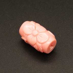 Resin Beads,Carved Drum Beads,Pink,10x16mm,Hole:1.5mm,about 1.6g/pc,1pc/package,XBR00172hibb-L001