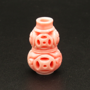 Resin Beads,Gourd,Pink,18x30mm,Hole:4.5mm,about 4.4g/pc,1pc/package,XBR00174jibb-L001