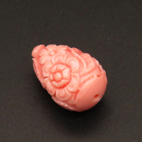 Resin Beads,Carved Water droplets,Flower,Pink,14x22mm,Hole:1.5mm,about 2.8g/pc,1pc/package,XBR00180hmbb-L001