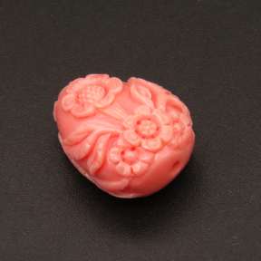 Resin Beads,Carved Water droplets,Flower,Pink,15x19mm,Hole:1.5mm,about 2.5g/pc,1pc/package,XBR00182hjbb-L001