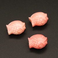 Resin Beads,Fish,Pink,8x14mm,Hole:1.5mm,about 1.2g/pc,1pc/package,XBR00189albv-L001