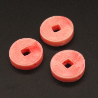Resin Beads,Coin,Pink,5x18mm,Hole:1mm,about 1.7g/pc,1pc/package,XBR00193bobb-L001