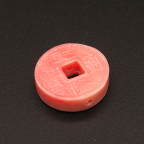 Resin Beads,Coin,Pink,5x18mm,Hole:1mm,about 1.7g/pc,1pc/package,XBR00193bobb-L001