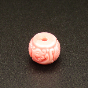 Resin Beads,Engraved spacer beads,Pink,8x11mm,Hole:2mm,about 0.9g/pc,1pc/package,XBR00197albv-L001