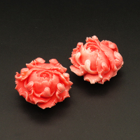 Resin Cabochons,Flower,Pink,25x39mm,Hole:2mm,about 21.6g/pc,1pc/package,XBR00205jibb-L001