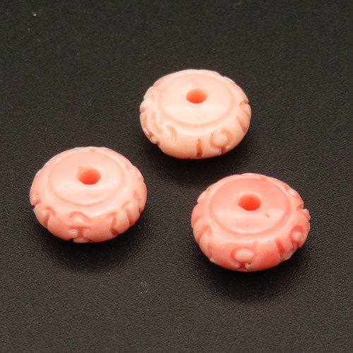 Resin Beads,Engraved spacer beads,Pink,5x11mm,Hole:2mm,about 0.5g/pc,1pc/package,XBR00212amaa-L001