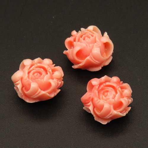 Resin Cabochons,Flower,Pink,9x15mm,Hole:1mm,about 1.3g/pc,1pc/package,XBR00225hobb-L001