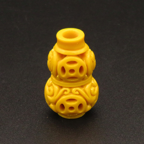 Resin Beads,Gourd,Yellow,13x31mm,Hole:4mm,about 5.3g/pc,1pc/package,XBR00273jibb-L001
