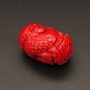 Resin Beads,Carved Drum Beads,Red,20x31mm,Hole:3mm,about 13.8g/pc,1pc/package,XBR00275iobb-L001