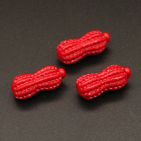 Resin Pendants,Peanut,Red,8x19mm,Hole:2mm,about 1.2g/pc,1pc/package,XBR00279hlbb-L001