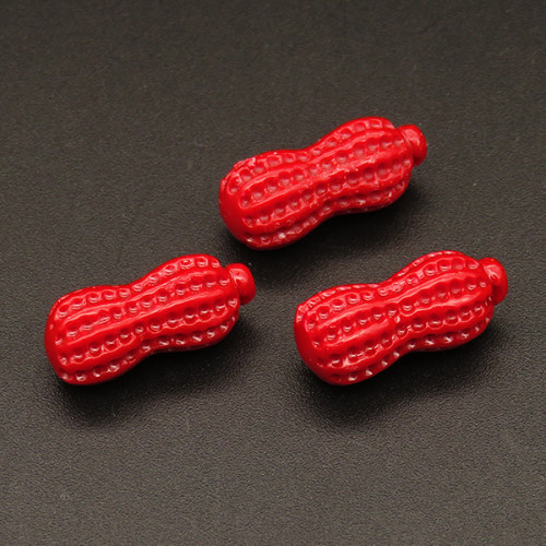 Resin Pendants,Peanut,Red,8x19mm,Hole:2mm,about 1.2g/pc,1pc/package,XBR00279hlbb-L001