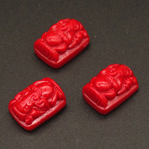 Resin Cabochons,Elephant buddha,Red,6x9x12mm,about 1.2g/pc,1pc/package,XBR00283hibb-L001