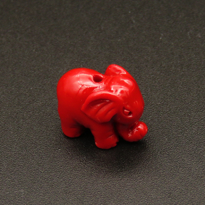 Resin Beads,Elephant,Red,8x11x15mm,Hole:1.5mm,about 1.7g/pc,1pc/package,XBR00296bobb-L001