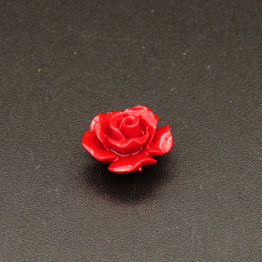 Resin Cabochons,Flower,Red,6x10mm,Hole:1mm,about 0.5g/pc,1pc/package,XBR00302bnbb-L001