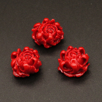 Resin Cabochons,Flower,Red,8x12mm,Hole:2mm,about 0.8g/pc,1pc/package,XBR00304hbab-L001