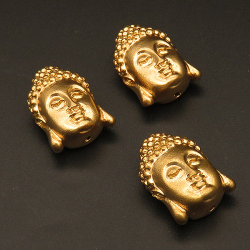 Resin Beads,Buddha head,Gold,13x20x28mm,Hole:2.5mm,about 9.2g/pc,1pc/package,XBR00308hmbb-L001
