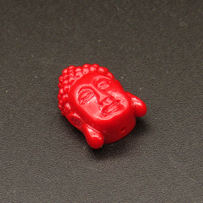 Resin Beads,Buddha head,Red,8x11x15mm,Hole:1.5mm,about 1.7g/pc,1pc/package,XBR00312hjbb-L001
