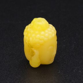 Resin Beads,Buddha head,Yellow,14x10mm,Hole:1.5mm,about 1.0g/pc,1pc/package,XBR00314bobb-L001