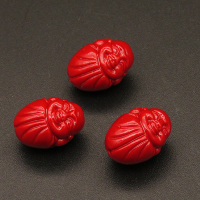 Resin Beads,Buddha head,Red,11x15mm,Hole:1mm,about 2.4g/pc,1pc/package,XBR00318iibb-L001