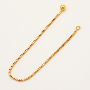Brass Bracelet Making,Box Chain for Bracelet,Long-lasting plated,Golden,120x1mm,Hole:2mm,about 0.96g/pc,50 pcs/package,XFB00310bkab-L002