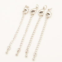 Brass Ends with Chain,Chain Extender and Lobster Claw Clasps,Long-lasting plated,Silver Color,Lobster:7x12mm
Tail:55x2.5mm,Hole:3x5mm,about 0.88g/pc,50 pcs/package,XFCL00005ajnl-L002