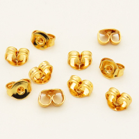 Brass Ear Nuts,Earring Backs,Long-lasting plated,Golden,5.5x4.5x3.5mm,Hole:0.5mm,about 0.09g/pc,500 pcs/package,XFE00023bkab-L002