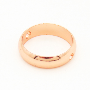 Brass Bead Frames,Ring,Long-lasting plated,Rose Golden,10mm,Width:3mm,Thick:1mm,Hole:1mm,about 0.29g/pc,50 pcs/package,XFF00015bhil-L002