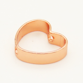 Brass Bead Frames,Heart,Long-lasting plated,Rose Golden,9x10mm,Width:3mm,Thick:0.5mm,Hole:1mm,about 0.33g/pc,50 pcs/package,XFF00019bhil-L002