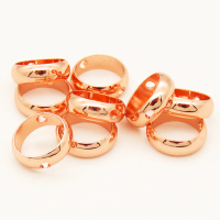 Brass Bead Frames,Ring,Long-lasting plated,Rose Golden,8mm,Width:2.5mm,Thick:1mm,Hole:1mm,about 0.25g/pc,50 pcs/package,XFF00031bhva-L002