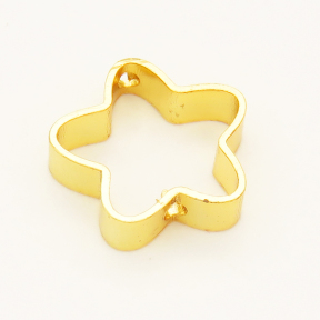 Brass Bead Frames,Star,Long-lasting plated,Golden,10x10mm,Width:2.5mm,Thick:0.5mm,Hole:0.8mm,about 0.24g/pc,50 pcs/package,XFF00033bhil-L002