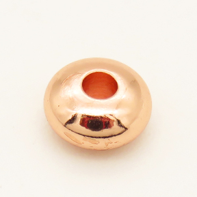 Brass Beads,Rondelle,Long-lasting plated,Rose Golden,6x3mm,Hole:2mm,about 0.41g/pc,100 pcs/package,XFF00049ahlv-L002