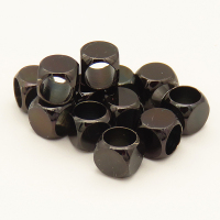 Brass Beads,Cube,Angle of attack,Long-lasting plated,Black,5x5mm,Hole:4mm,about 0.47g/pc,100 pcs/package,XFF00053vhov-L002
