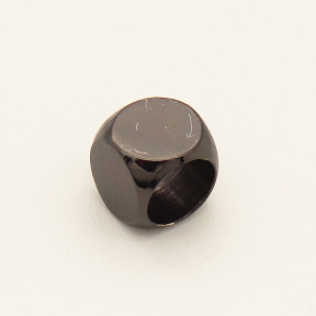 Brass Beads,Cube,Angle of attack,Long-lasting plated,Black,5x5mm,Hole:4mm,about 0.47g/pc,100 pcs/package,XFF00053vhov-L002