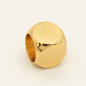 Brass Beads,Cube,Angle of attack,Long-lasting plated,Golden,5x5mm,Hole:4mm,about 0.47g/pc,100 pcs/package,XFF00055vhov-L002