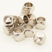 Brass Beads,Cube,Angle of attack,Long-lasting plated,Silver Color,5x5mm,Hole:4mm,about 0.47g/pc,100 pcs/package,XFF00061vhov-L002