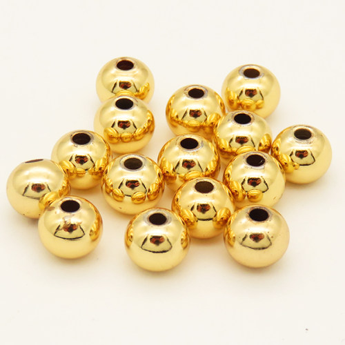 Brass Beads,Round,Long-lasting plated,Golden,5mm,Hole:2mm,about 0.69g/pc,100 pcs/package,XFF00063ahjb-L002