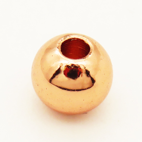Brass Beads,Round,Long-lasting plated,Rose Golden,5mm,Hole:2mm,about 0.69g/pc,100 pcs/package,XFF00065ahjb-L002