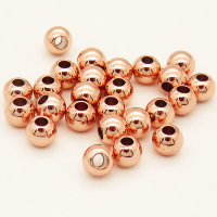 Brass Beads,Round,Long-lasting plated,Rose Golden,4x3mm,Hole:1.5mm,about 0.21g/pc,500 pcs/package,XFF00075ajvb-L002