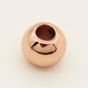 Brass Beads,Round,Long-lasting plated,Rose Golden,4x3mm,Hole:1.5mm,about 0.21g/pc,500 pcs/package,XFF00075ajvb-L002