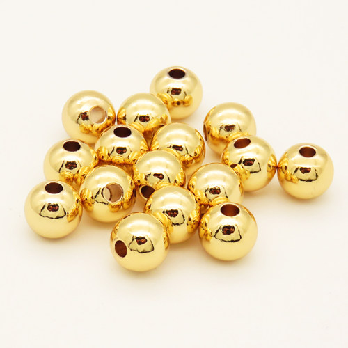 Brass Beads,Round,Long-lasting plated,Golden,8x7mm,Hole:2mm,about 1.73g/pc,50 pcs/package,XFF00077bhil-L002