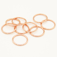 Brass Soldered Jump Rings,Ring,Long-lasting plated,Rose Golden,10x1mm,about 0.14g/pc,100 pcs/package,XFJ00001vhkb-L002