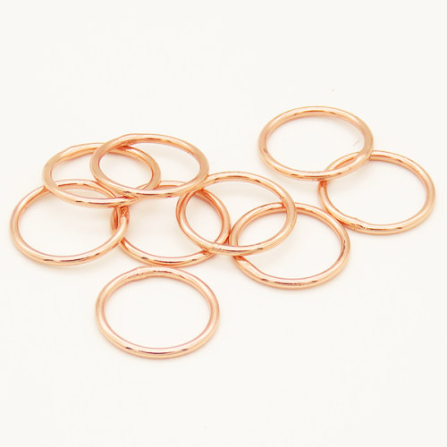 Brass Soldered Jump Rings,Ring,Long-lasting plated,Rose Golden,10x1mm,about 0.14g/pc,100 pcs/package,XFJ00001vhkb-L002