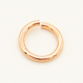 Brass Open Jump Rings,Ring,Long-lasting plated,Rose Golden,6x0.8mm,about 0.13g/pc,100 pcs/package,XFJ00007vhha-L002