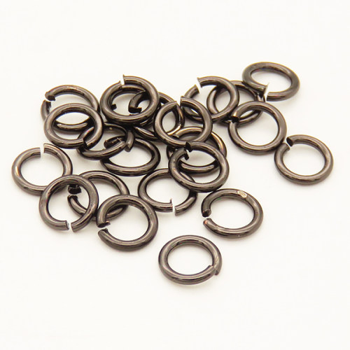 Brass Open Jump Rings,Ring,Long-lasting plated,Black,5x0.5mm,about 0.04g/pc,100 pcs/package,XFJ00013bhva-L002