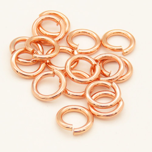 Brass Open Jump Rings,Ring,Long-lasting plated,Rose Golden,6x1mm,about 0.11g/pc,100 pcs/package,XFJ00017bhva-L002