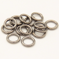 Brass Soldered Jump Rings,Ring,Long-lasting plated,Black,6x1mm,about 0.11g/pc,100 pcs/package,XFJ00019bhva-L002