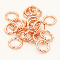 Brass Soldered Jump Rings,Ring,Long-lasting plated,Rose Golden,7x1mm,about 0.14g/pc,100 pcs/package,XFJ00027ahjb-L002
