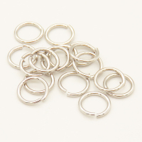 Brass Open Jump Rings,Ring,Long-lasting plated,Silver Color,6x0.8mm,about 0.05g/pc,100 pcs/package,XFJ00035ahjb-L002